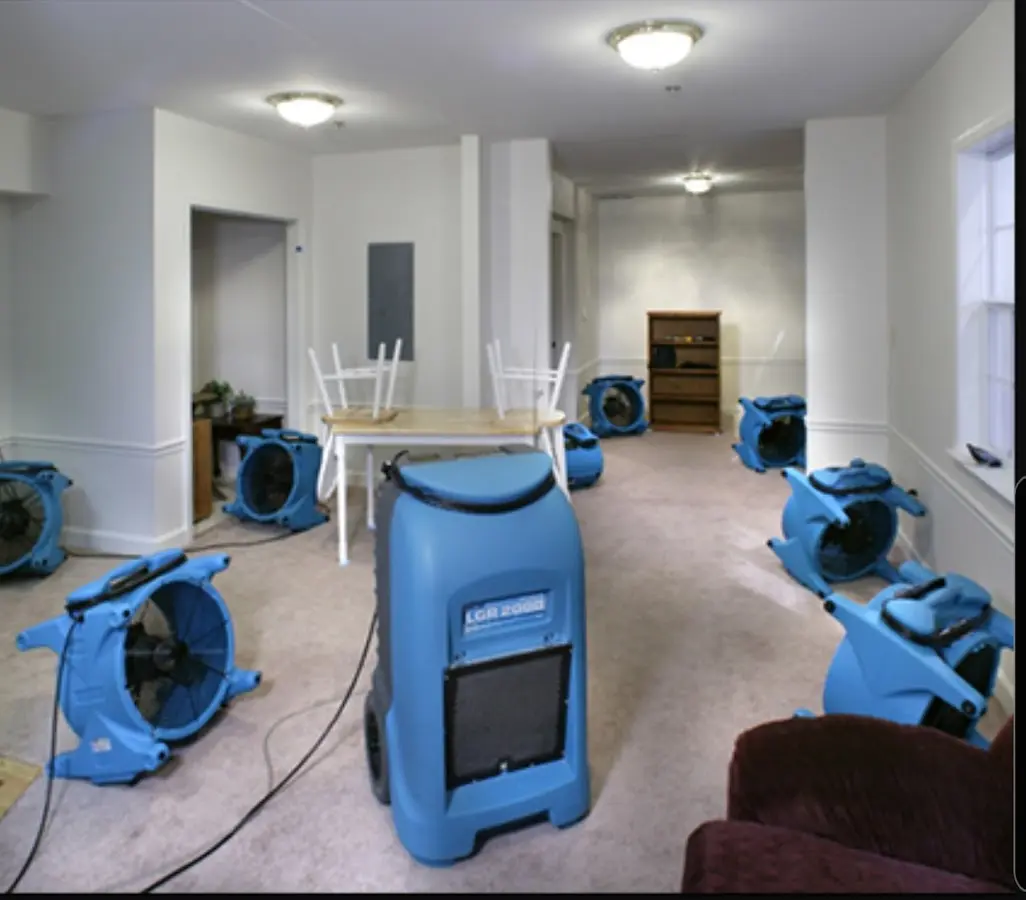 Air movers and dehumidifier setup for Water Extraction & Removal in Roseburg